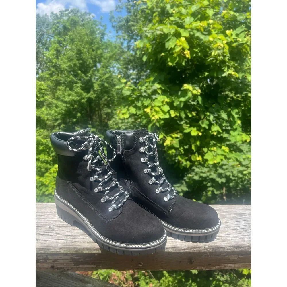JLO Jennifer Lopez Aceser Combat Boots, Women's Sz 9 Black NWB
